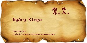 Nyáry Kinga névjegykártya
